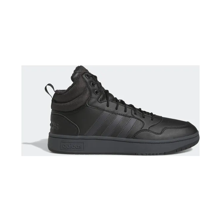 adidas Hoops 3.0 Mid Lifestyle Basketball Classic Fur Lining Winterized Schuh Core Black / Carbon / Cloud White (GW6421)