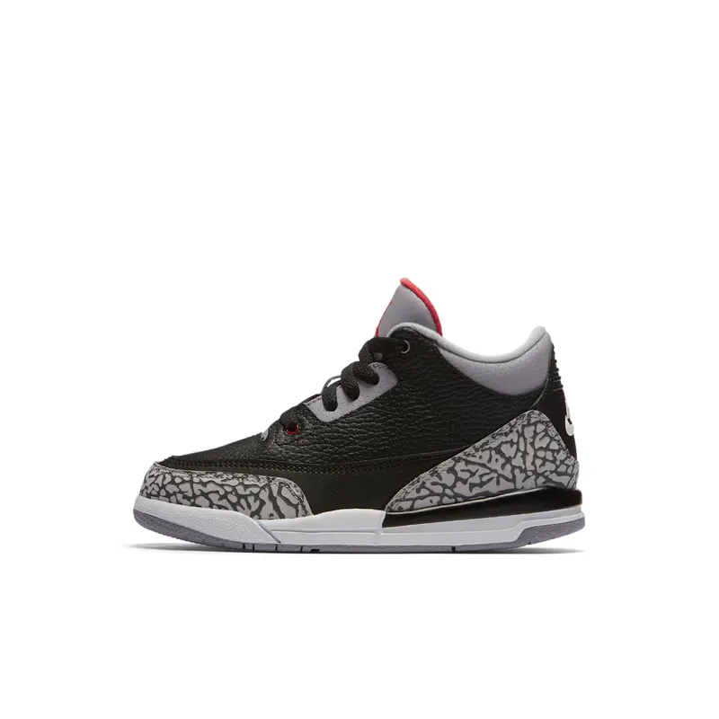 Jordan 3 Retro Black Cement 2018 (PS) Black/Fire Red-Cement Grey-White (429487-021)