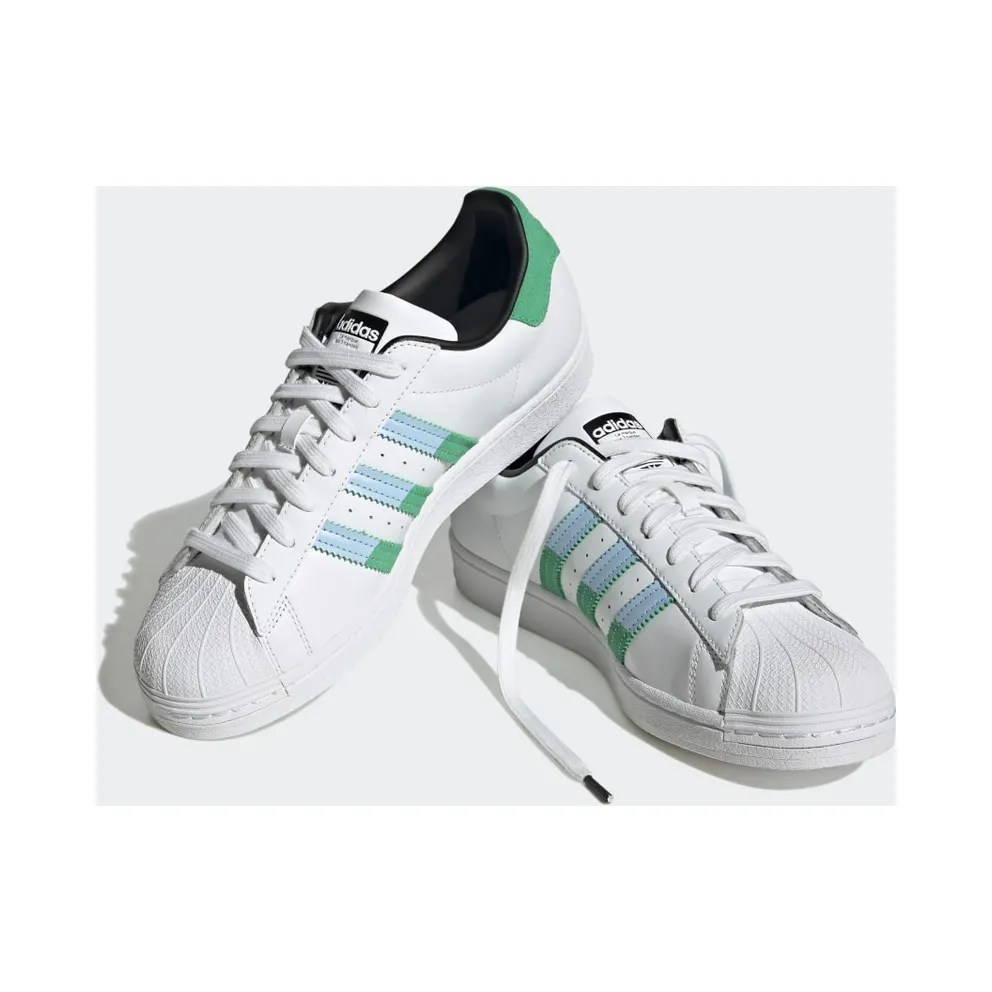 Adidas Superstar Cloud White / Semi Screaming Green / Blue Dawn (HQ2168)