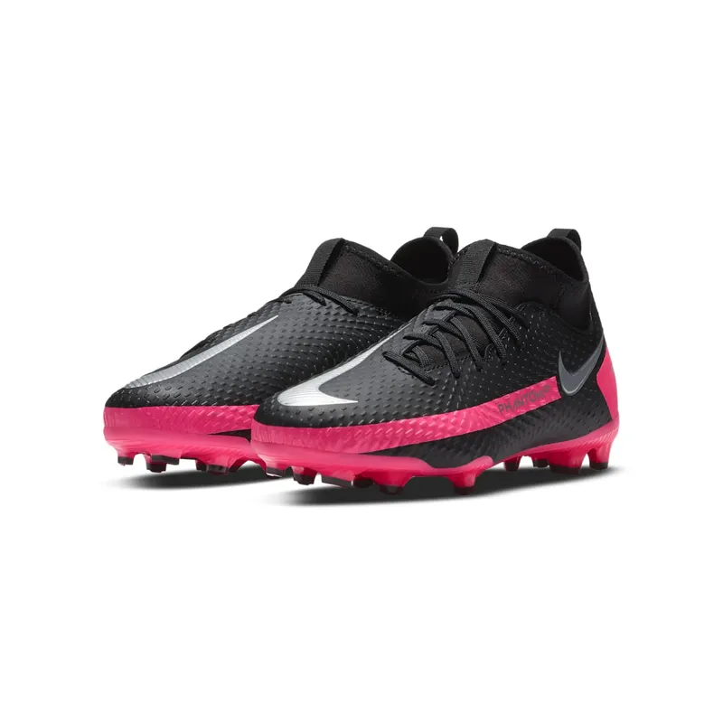 Nike Phantom GT Academy DF MG Black Pink Blast (Kids) Black/Pink Blast-Metallic Silver (CW6694-006)