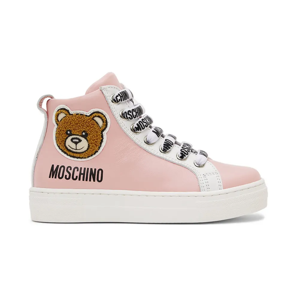 Moschino Kids Pink Teddy High Sneakers (71781)
