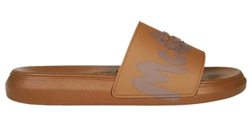 Alexander McQueen Pool Slide Graffiti Logo Brown (682490W4QS32294)