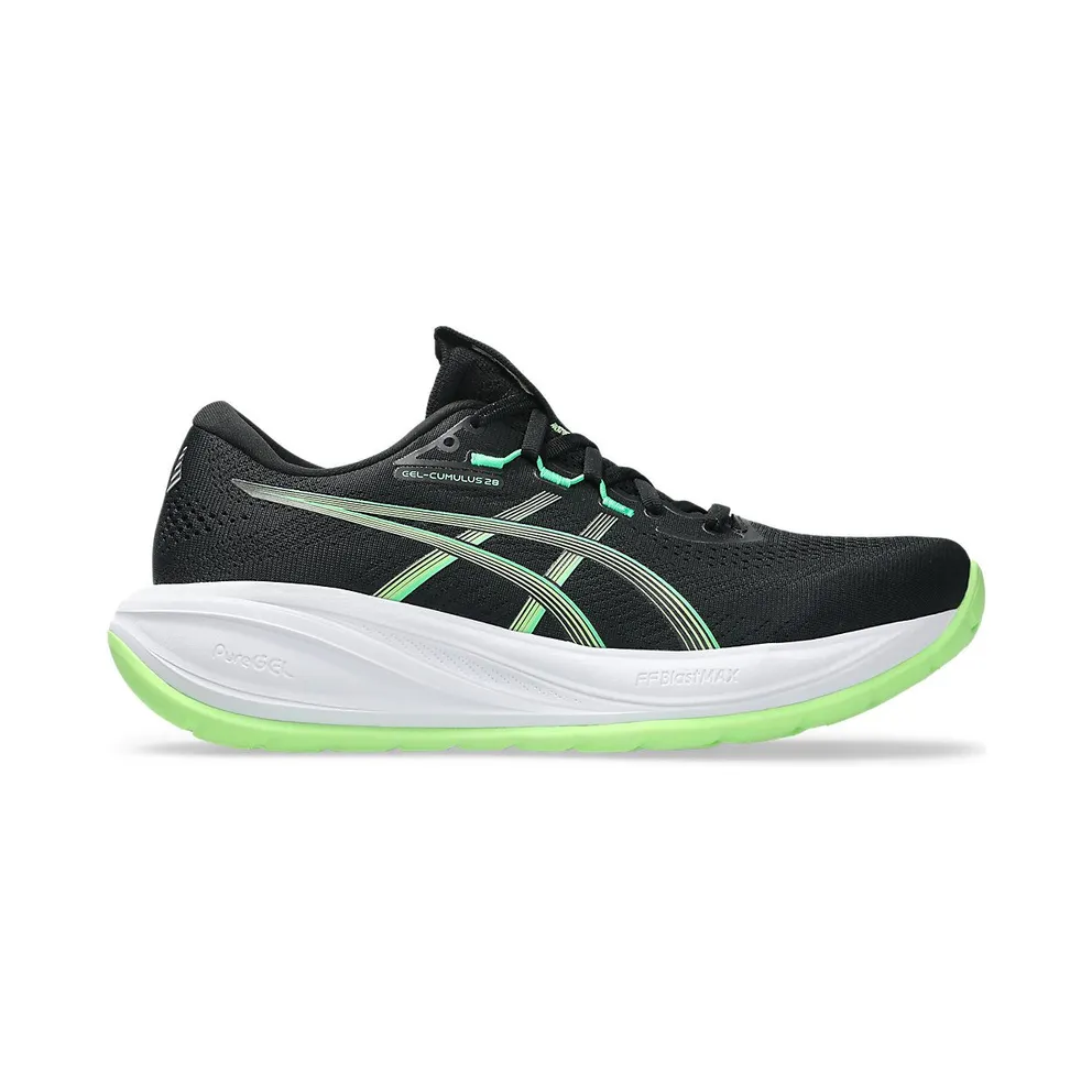 ASICS GEL-CUMULUS 28 “Black / Illuminate Green” (1011C143-001)