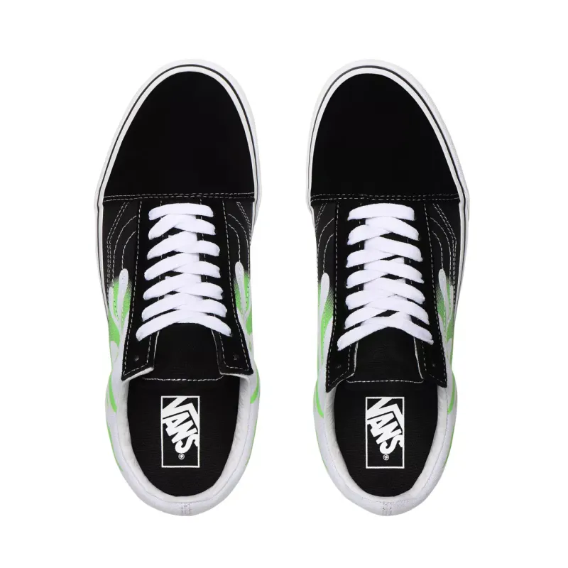 Vans Old Skool ‘Flame Black White’ Black/True White (VN0A4U3BXEY)