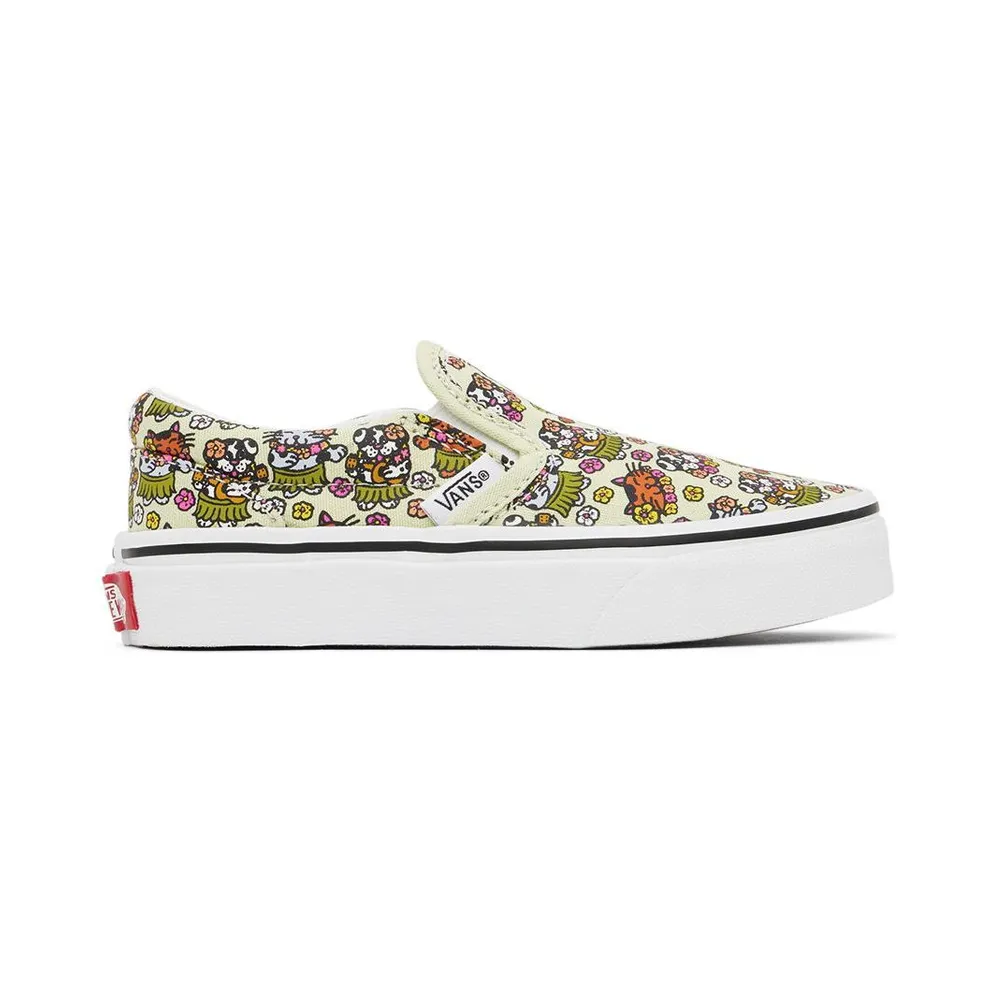 Vans Kids Green Animals Classic Slip-On Little Kids Sneakers (VN0A7Q5GBDD)