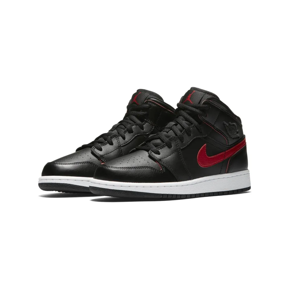 Jordan 1 Retro Mid Black Gym Red (GS)
