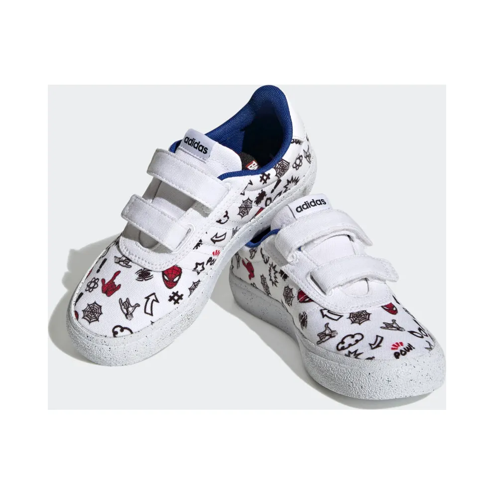 Adidas adidas x Marvel VULCRAID3R Spider-Man Lifestyle Skateboarding Hook-and-Loop Cloud White / Cloud White / Better Scarlet (HP7750)