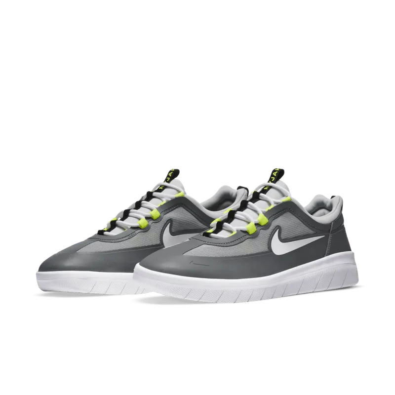 Nike SB Nyjah Free 2 Grey Neon Smoke Grey/Light Solar Flare Heather-Photon Dust-White (BV2078-003)