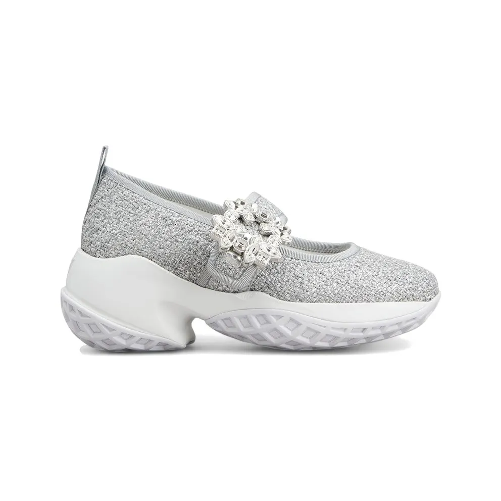Roger Vivier Viv’ Run Babies Silver Crystal Buckle (RVW506380205PHB200)