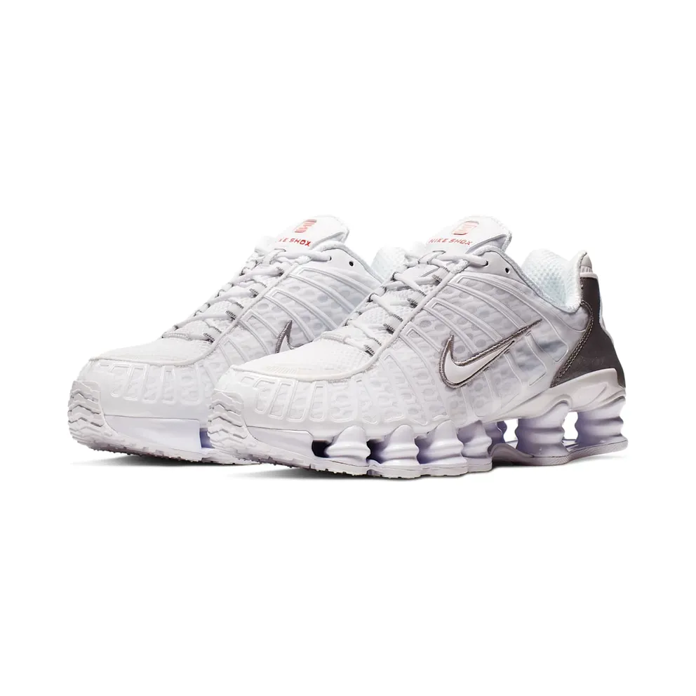 Nike Shox TL White Metallic Silver White/Metallic Silver-Max Orange-White (AV3595-100)