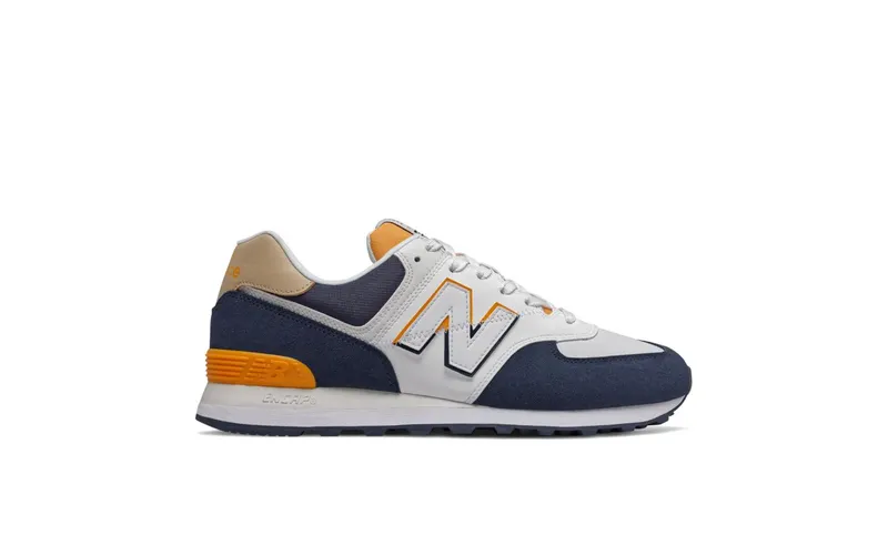 New Balance 574 White Navy Yellow White/Navy-Yellow (ML574SUR)