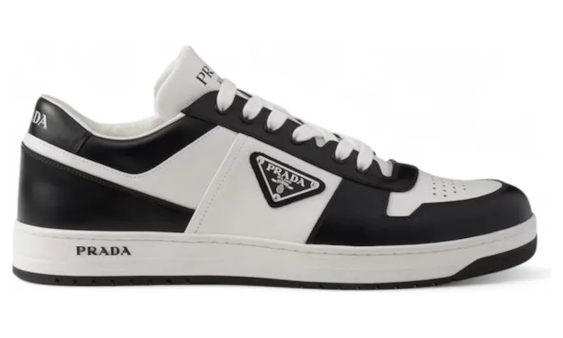 Prada Downtown Leather Sneakers White Black (2EE364_3LKG_F0T8F_F_D001)