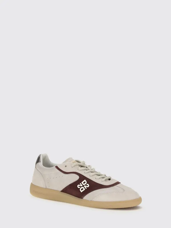 Dsquared2 Low Top in Calf Leather with Monogram Pattern and Distressed Effect White (SNM049723809043M1747)