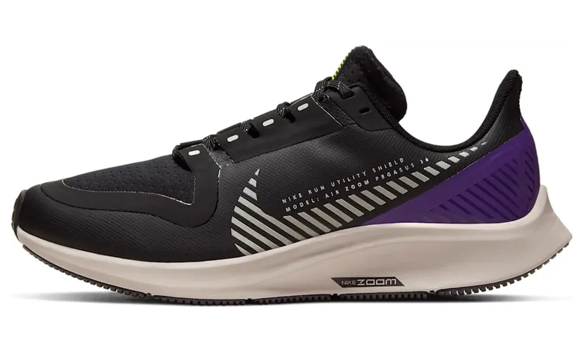 Nike Air Zoom Pegasus 36 Shield GS “Black / Purple” (BQ5705-001)