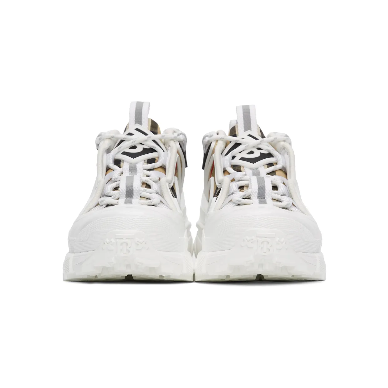 Burberry White & Beige Check Arthur Sneakers (8039440) (2)