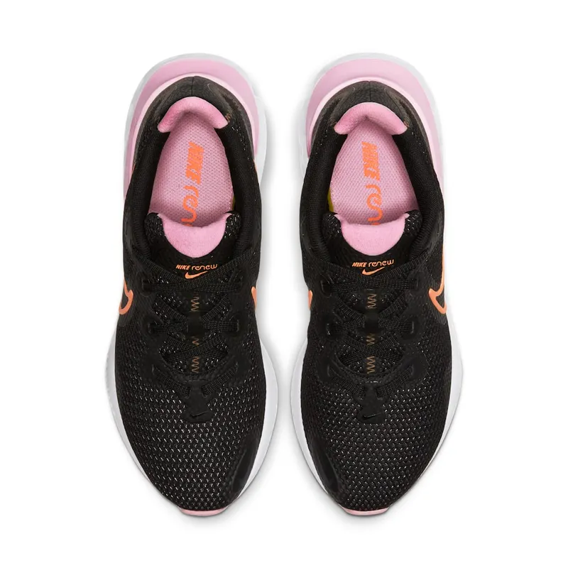 Nike Renew Run Black White Pink (W) Black/White Pink-Orange Pulse (CK6360-001)
