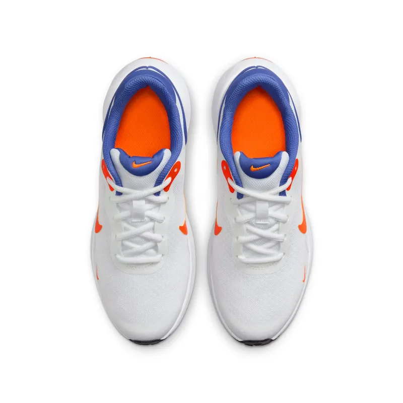 Nike Revolution 7 White Astronomy Blue Total Orange Team Orange (FB7689-102)