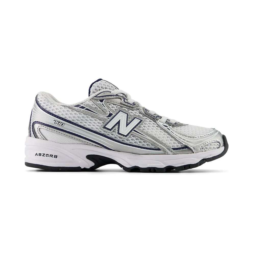 New Balance 740 Bungee Lace White Metallic Silver Navy (PZ740WN)