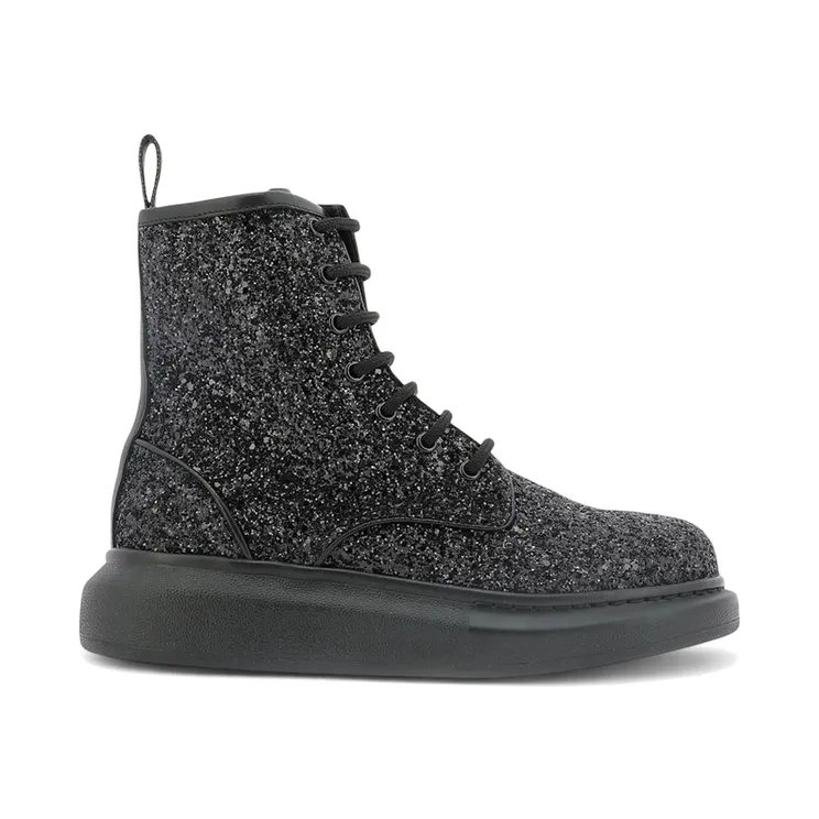 Alexander McQueen Hybrid Ankle Boots Black Glitter (586394 W4EY6 1000)