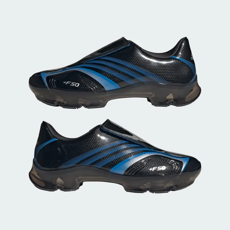 Adidas F50 WALKABLE Shoes Core Black / Lucid Ray Blue / Silver Metallic (KH6569)
