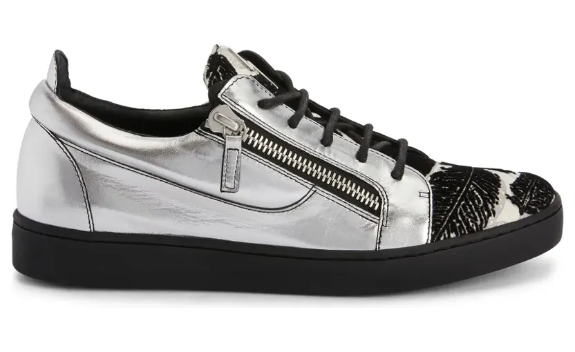 Giuseppe Zanotti Frankie Sneakers mit doppeltem Reißverschluss – Silber (RU10071K12)