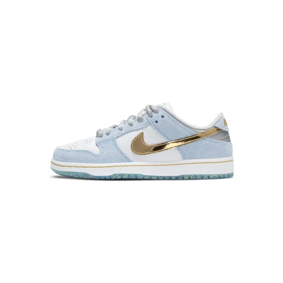 Nike SB Dunk Low Sean Cliver (PS) Ice Blue/White-Metallic Gold-Metallic Silver (DJ2519-400)
