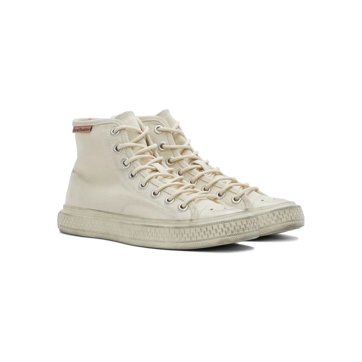 Acne Studios Black & Off-White Canvas High Top Sneakers (AD0481-) (4)
