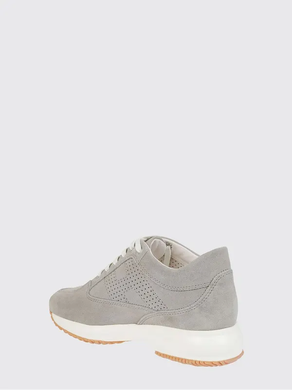 Hogan Interactive Sneakers in Suede with Perforated Monogram Green (HXW00N00E30BTMB222) (2)