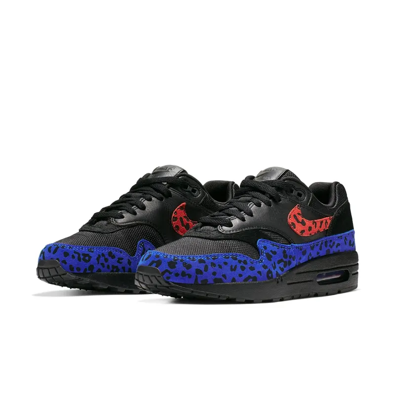Nike Air Max 1 Black Leopard (W) Black/Red-Royal (BV1977-001)