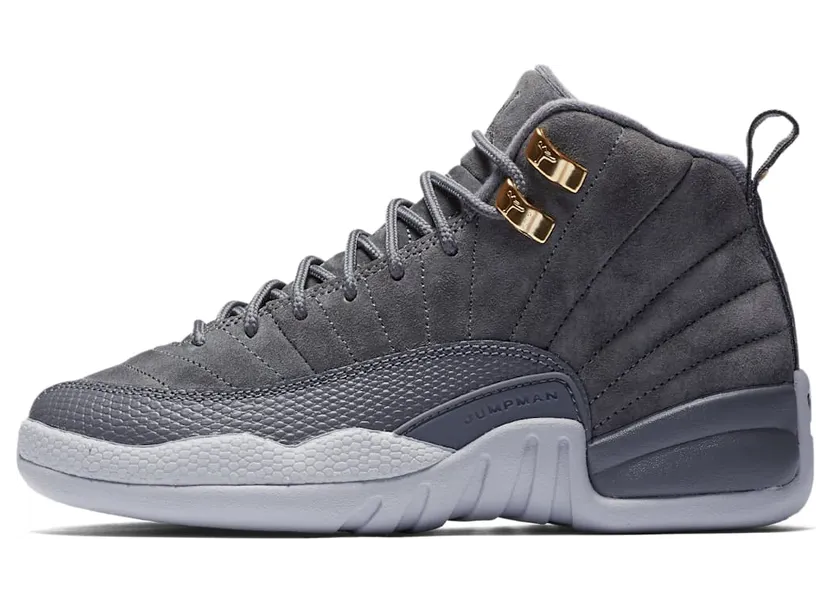 Air Jordan 12 Retro BG “Dark Grey / Wolf Grey / Golden Harvest” (153265-005)