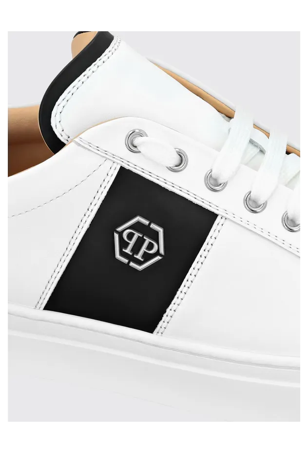 Philipp plein Hexagon Monogram Logo Smooth Leather Low-Top Sneakers White (AACSMSC3905PLE075N0102) (3)