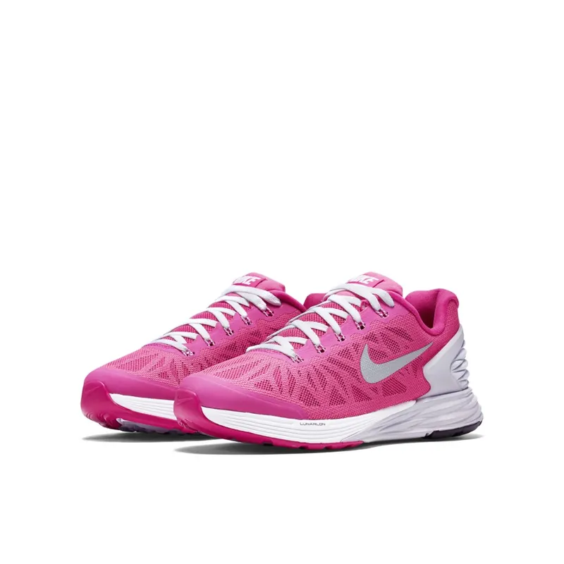 Nike Lunarglide VI 6 Hot Pink (GS) “Hot Pink / White / Wolf Grey / Metallic Silver” (654156-601)