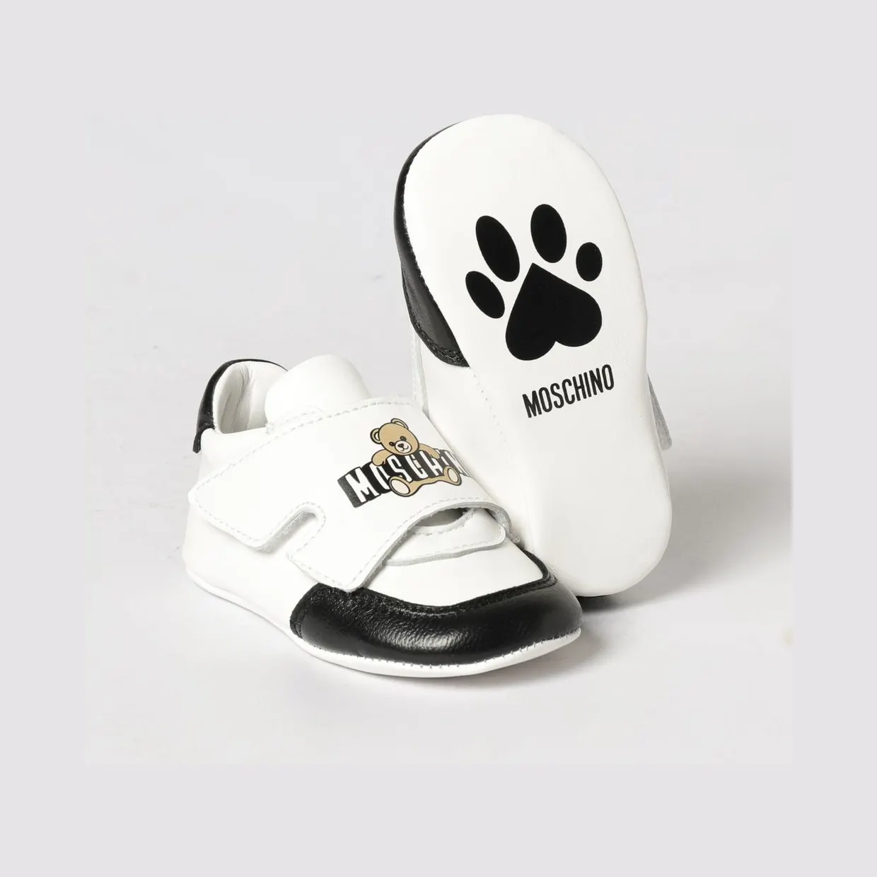Moschino Leather Sneakers with Logo Print White (8289201)