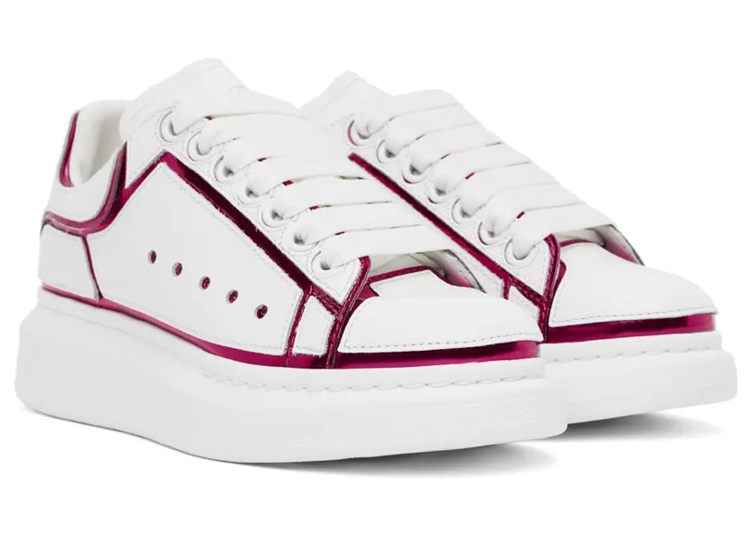 Alexander McQueen White & Pink Oversized Sneakers (708750WICGG) (4)