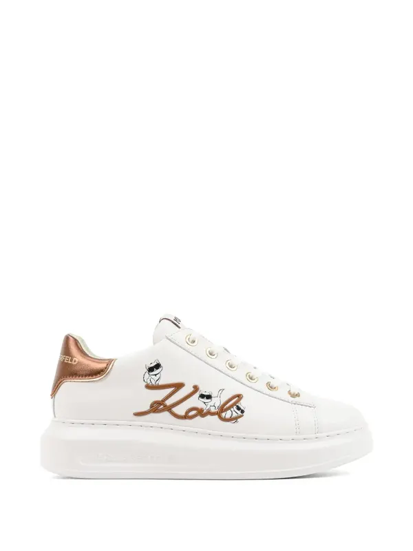 Karl Lagerfeld Kapri sneakers with plateauzool and logo-patch – White (KL62510C013)