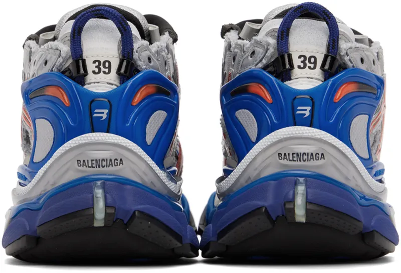 Balenciaga Gray & Blue Runner Sneakers (677403-W3RB6-1264)