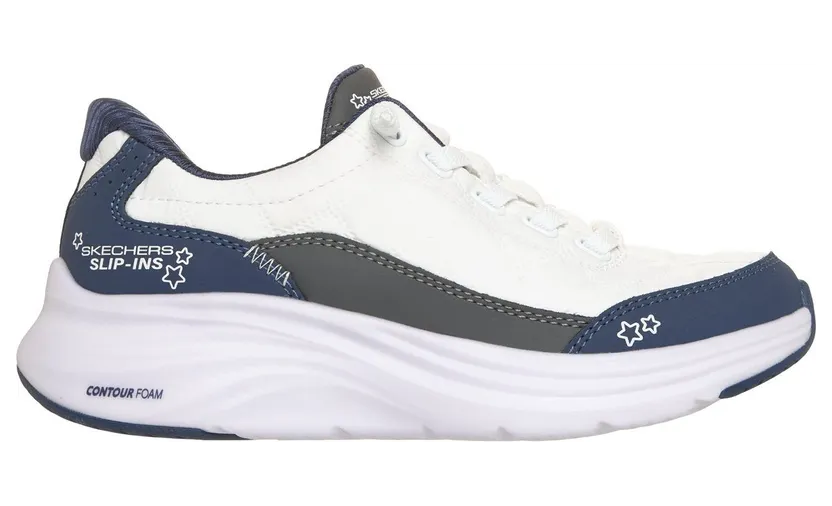 Skechers Slip-ins: Contour Foam – Cozy Fit Wit/Marine