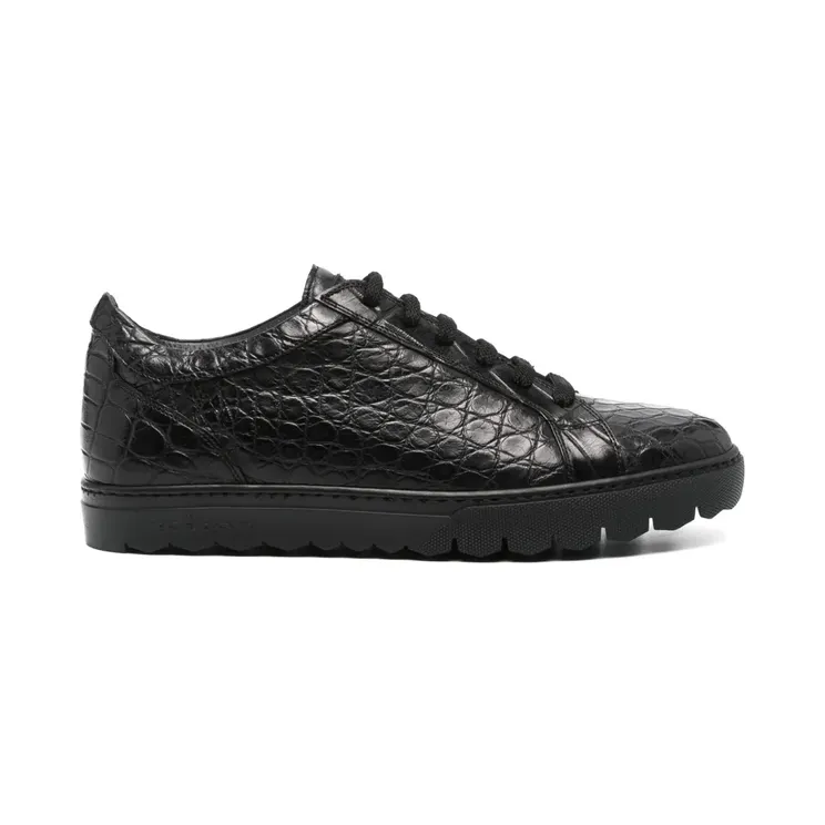 Kiton met krokodillen-reliëf “Black” (USSA157N0010209001)