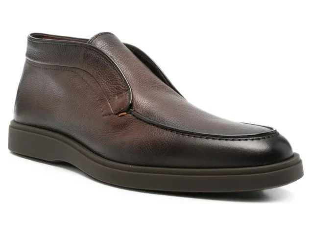 Santoni Grainy Leather Slip-on “Brown” (MGDT19404DKTS MPGT50) (4)