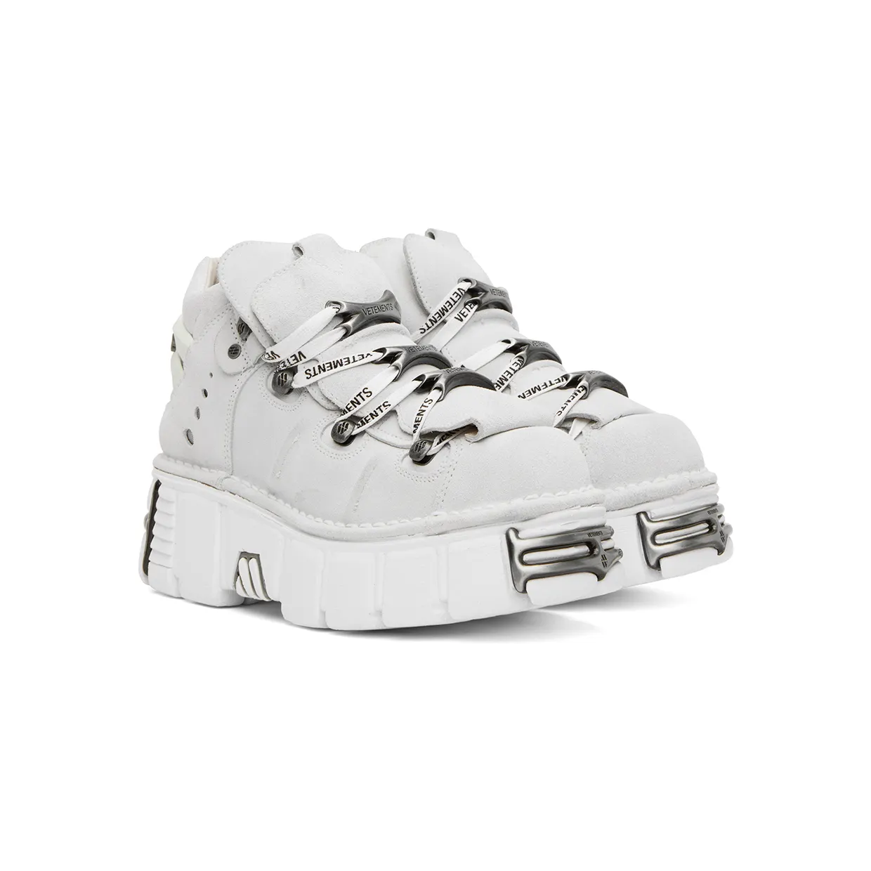 VETEMENTS White New Rock Edition Platform Sneakers (UA53SN200W) (4)