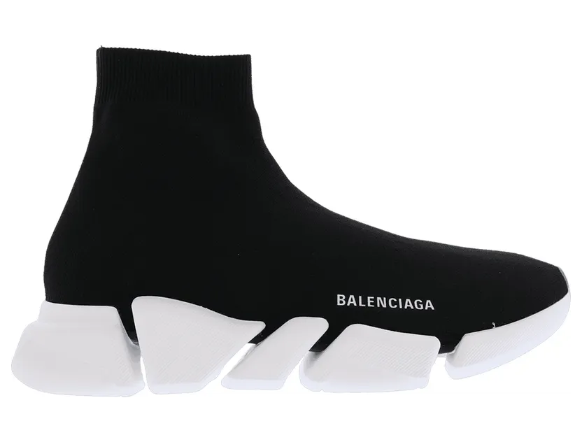 Balenciaga Speed 2.0 Black White Tansparent Sole (654020 W2DI2 1091)