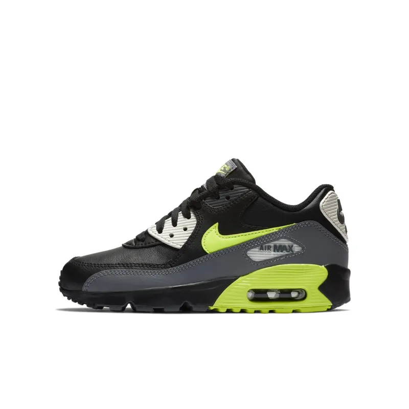 Nike Air Max 90 Dark Grey Volt Black (GS) Dark Grey/Volt-Black-Light Bone (833412-023)
