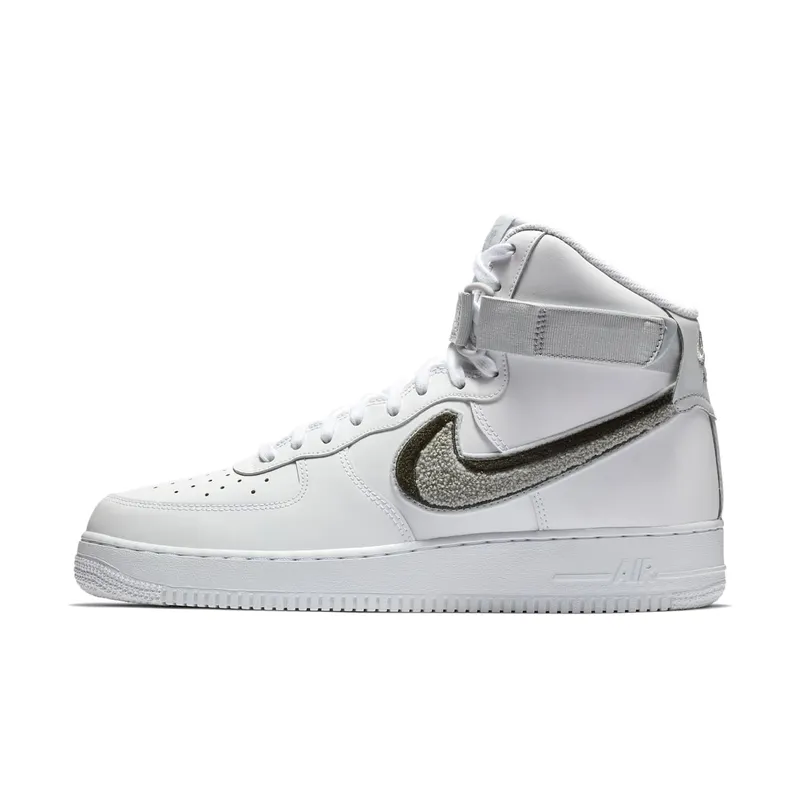 Nike Air Force 1 High 3D Chenille White Grey Black White/Wolf Grey-Pure Platinum-Black (806403-105)