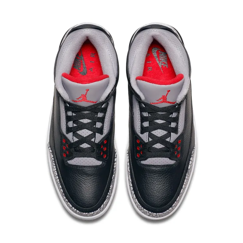 Jordan 3 Retro Black Cement (2018) Black/Fire Red-Cement Grey-White (854262-001)