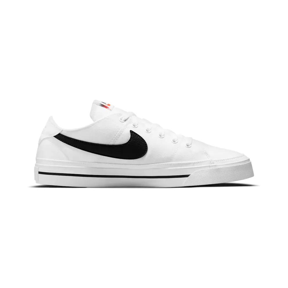 Nike Court Legacy Canvas White Black Swoosh (CW6539-101)