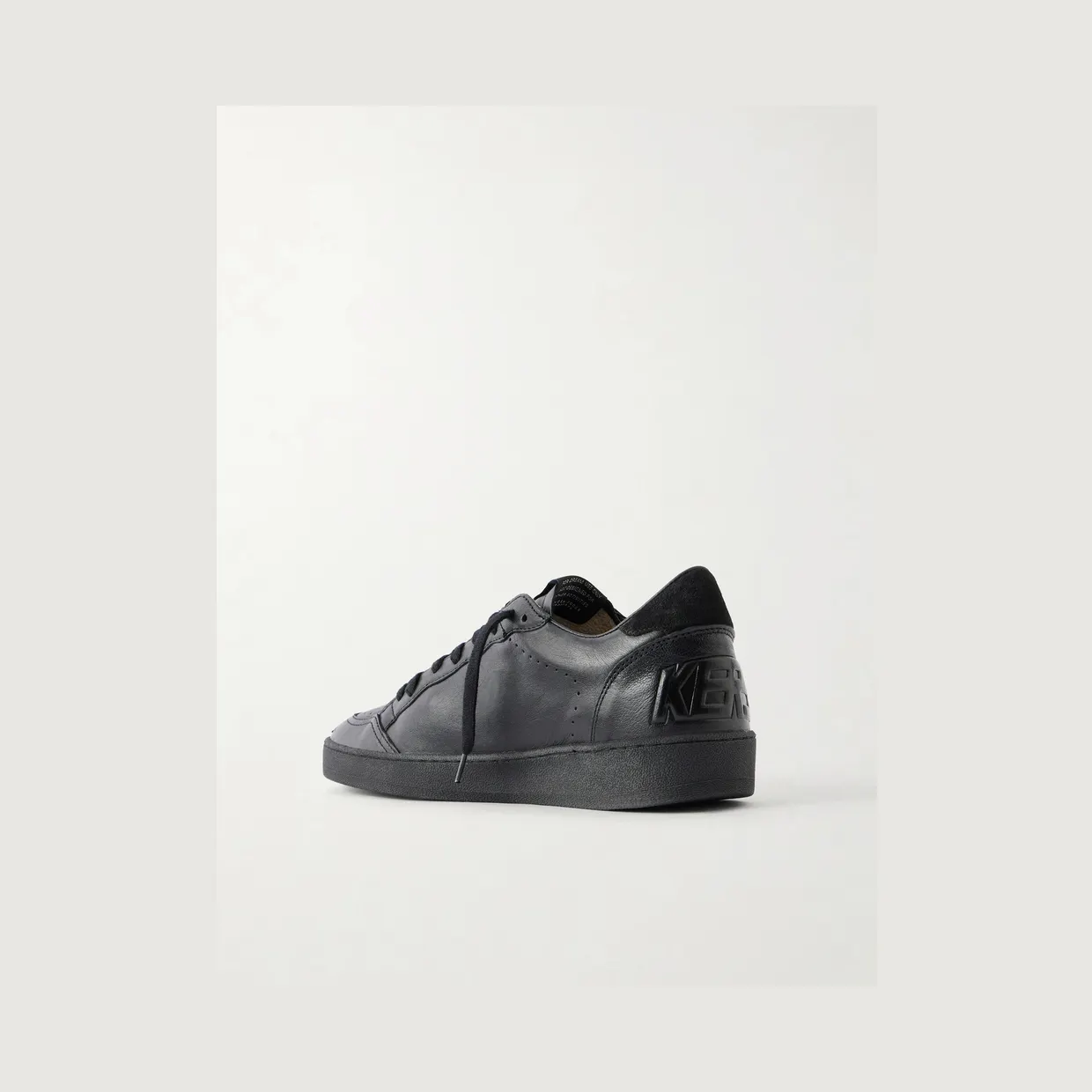 Golden Goose Ball Star Distressed Suede-Trimmed Leather Sneakers Black (GMF00117.F008743) (4)