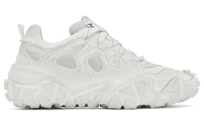 Acne Studios White Distressed Lace-Up Sneakers (BD0131-)