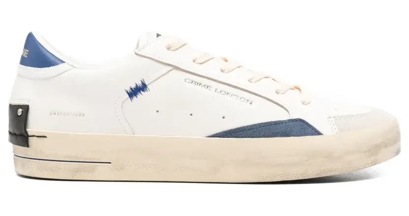 Crime London Sk8 Deluxe low-top sneakers met vlakken – Beige (19107PP8)