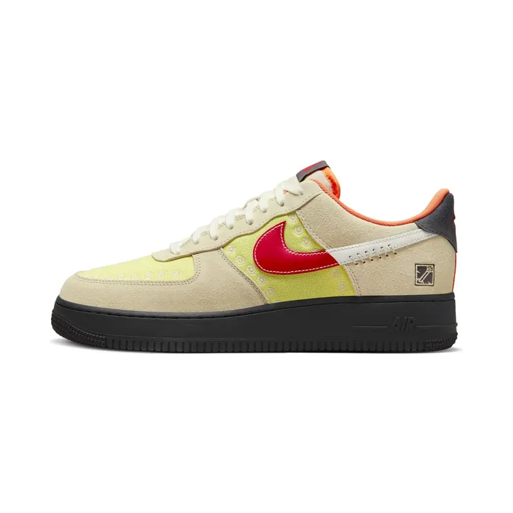 Nike Air Force 1 Low Somos Familia “Sand Drift / Lemon Wash / Dark Smoke Grey / University Red” (DZ5355-126)