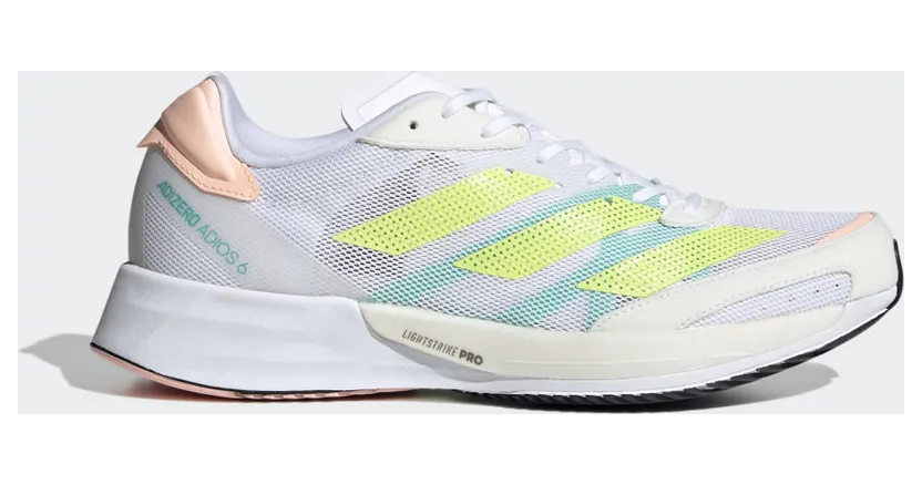 adidas Adizero Adios 6 Laufschuh Cloud White / Pulse Lime / Light Flash Orange (GY0910)